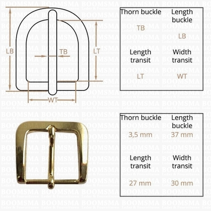 Belt buckle 30 mm gold 30 mm  - pict. 3