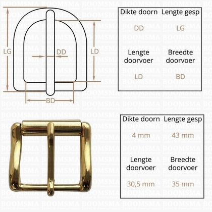 Belt buckle 35 mm gold 35 mm (ea) - pict. 2