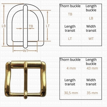 Belt buckle 35 mm gold 35 mm (ea) - pict. 3