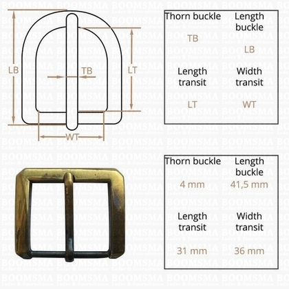 Belt buckle 35 mm gold 35 mm (ea) - pict. 3