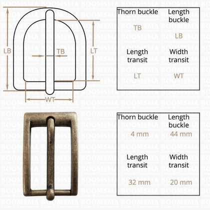 Ceintuurgesp 20 mm antique brass plated version 3a - pict. 3