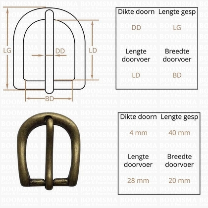 Ceintuurgesp 20 mm antique brass plated version 8 - pict. 2