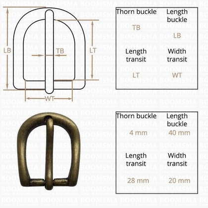 Ceintuurgesp 20 mm antique brass plated version 8 - pict. 3