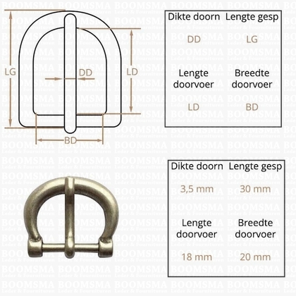 Ceintuurgesp 20 mm antique/mat silver  version 10 - pict. 2