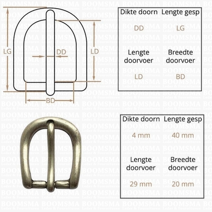 Ceintuurgesp 20 mm antique/mat silver  version 7 - pict. 2