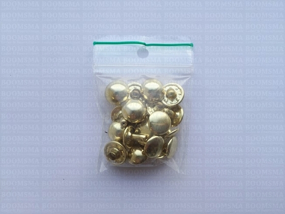 Rivets: Domed rivet gold Ø 10 mm, pin 7 mm (per 10) - pict. 2