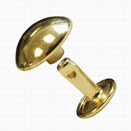 Rivets: Domed rivet gold Ø 12 mm, pin 9 mm (per 10) - pict. 1