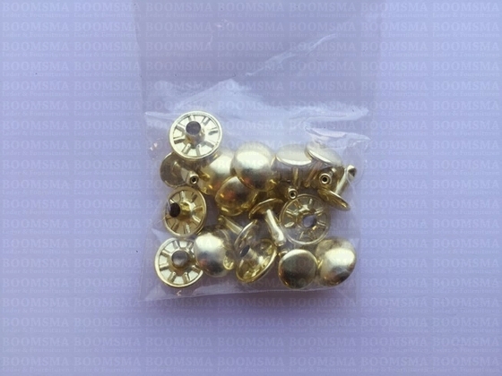 Rivets: Domed rivet gold Ø 12 mm, pin 9 mm (per 10) - pict. 2