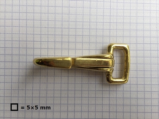 Halter snap solid brass gold eye 19 mm (67 mm total length) (ea) - pict. 2