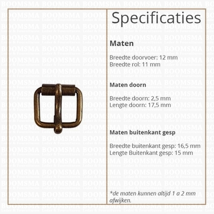 Roller buckle slim antique brass plated 12 mm - pict. 2