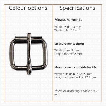 Roller buckle slim silver 14 mm Ø 2 mm (ea) - pict. 3