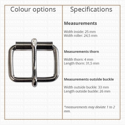 Roller buckle slim silver 25 mm, Ø 3,5 mm (ea) - pict. 3