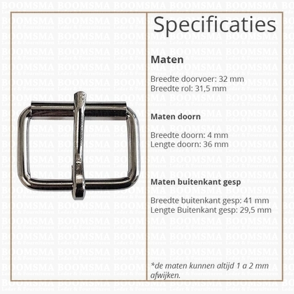 Roller buckle slim silver 30 mm, Ø 3,5 mm (ea) - pict. 2