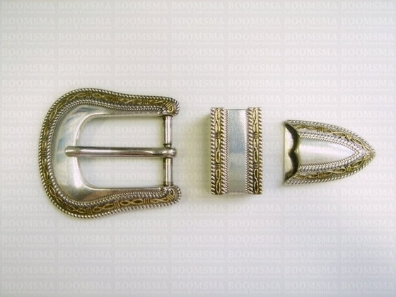 Gespenset: Western zilver en goud 25 mm (barbed wire) - afb. 2